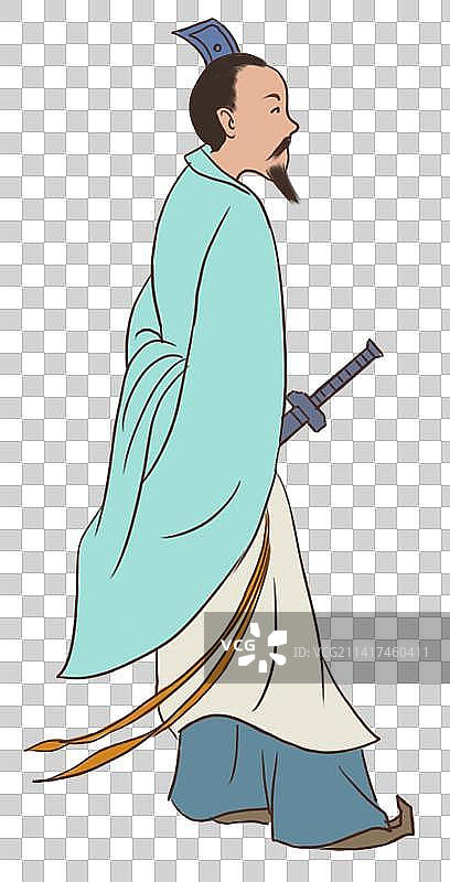 古代古时候古人文化传统历史人物屈原元素素材插画图片素材