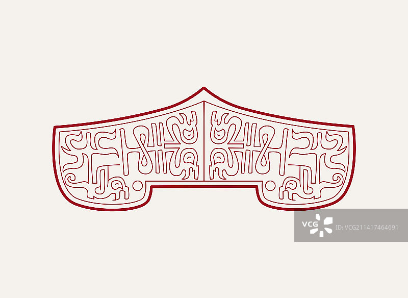 复古对称亚洲模式手绘图案图片素材