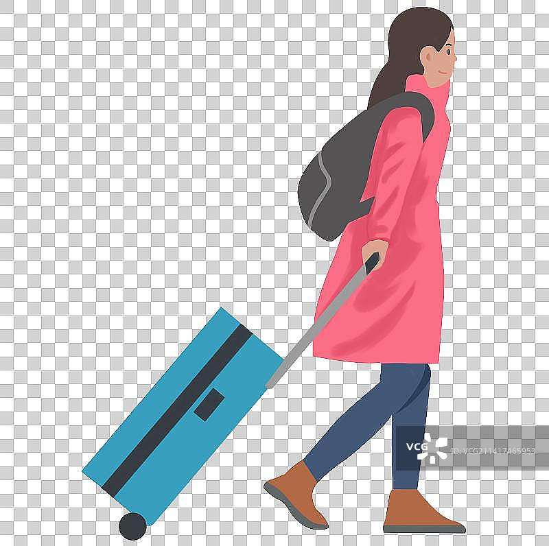 新年新春春节过年过节节日春运回家旅途元素插画图片素材