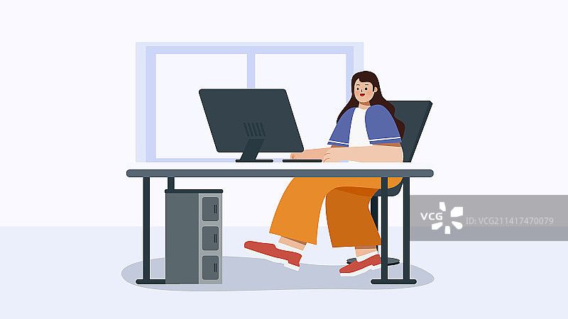 居家办公插画图片素材