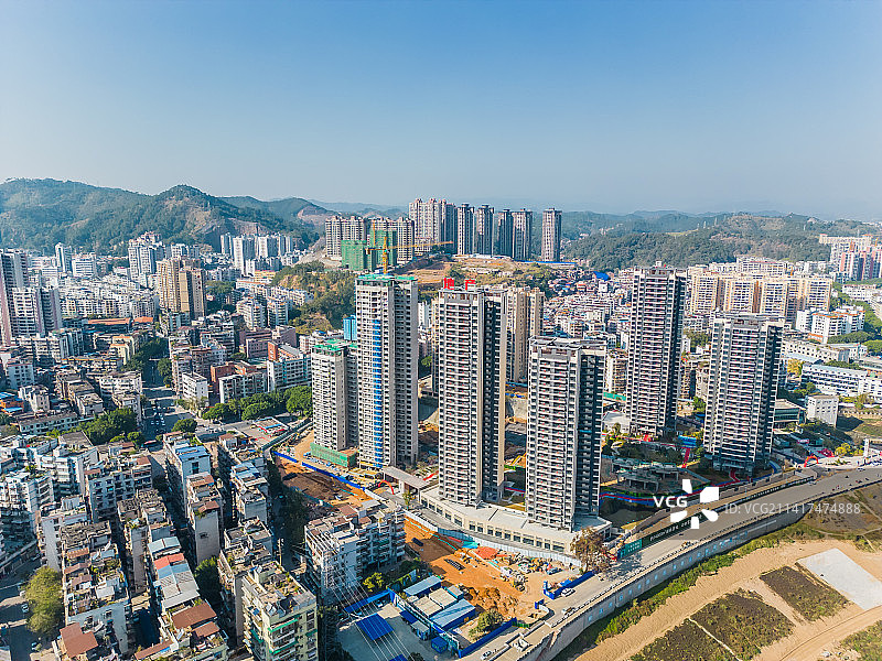 广西梧州城市航拍万秀区建筑图片素材
