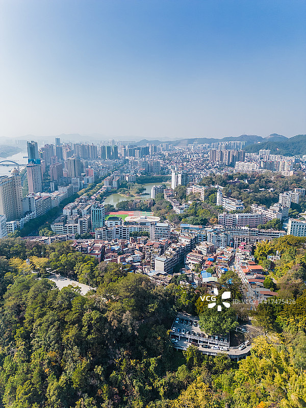 广西梧州城市航拍万秀区建筑图片素材