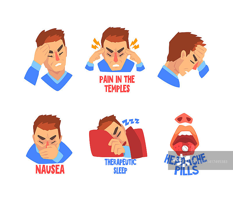 男子遭受剧烈头痛图片素材