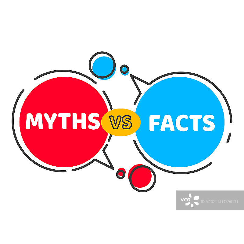 神话与事实细线气泡图标图片素材