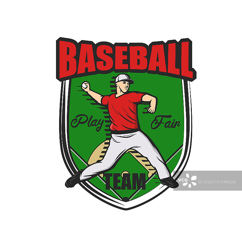 棒球运动队图标，投手和球图片素材
