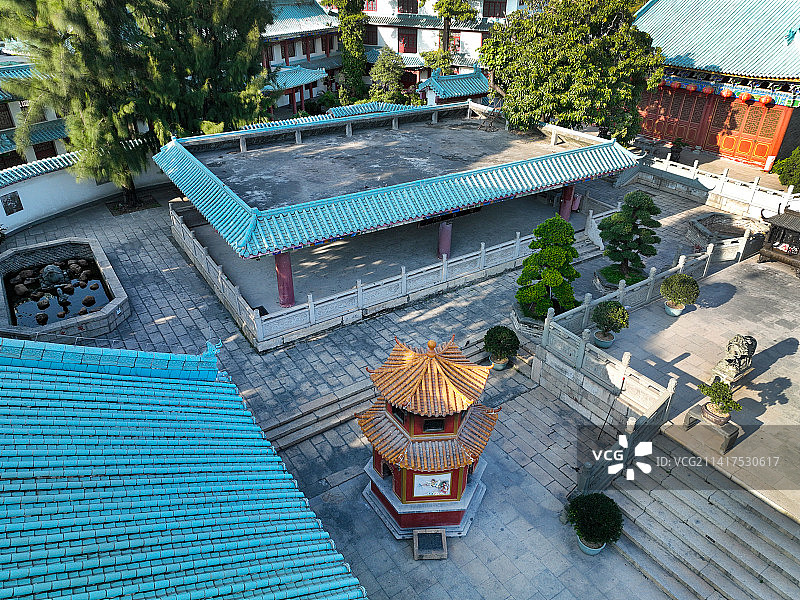 广东省深圳市南山区赤湾天后博物馆天后古庙航拍图片素材