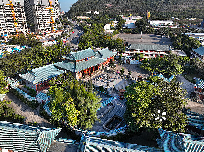广东省深圳市南山区赤湾天后博物馆天后古庙航拍图片素材