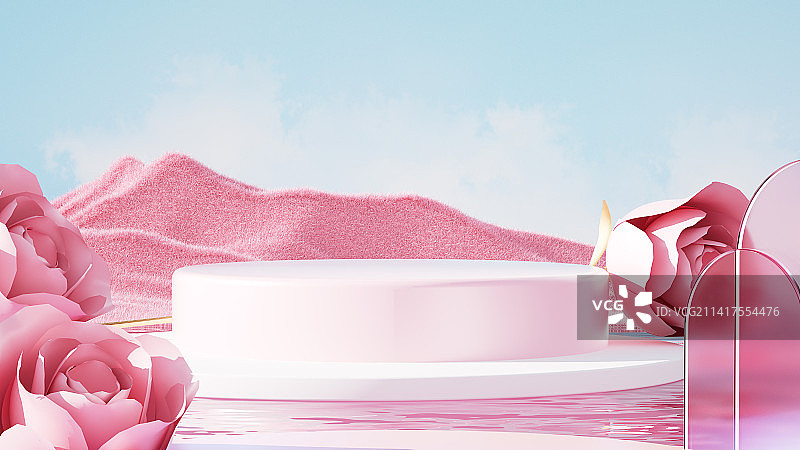 情人节电商展台场景图片素材