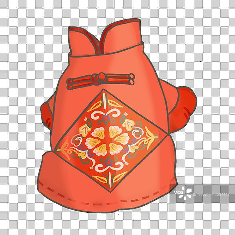 宠物喜庆服装手绘免抠元素图片素材