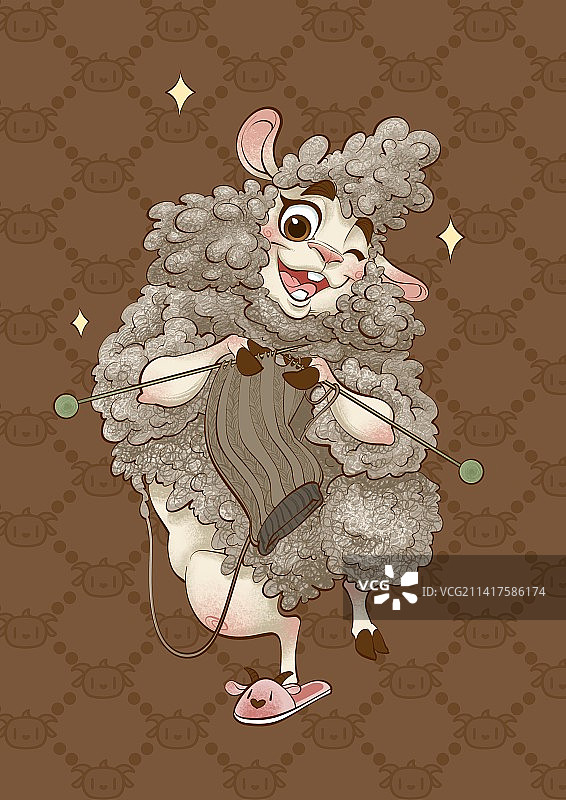 正在织毛衣的羊图片素材