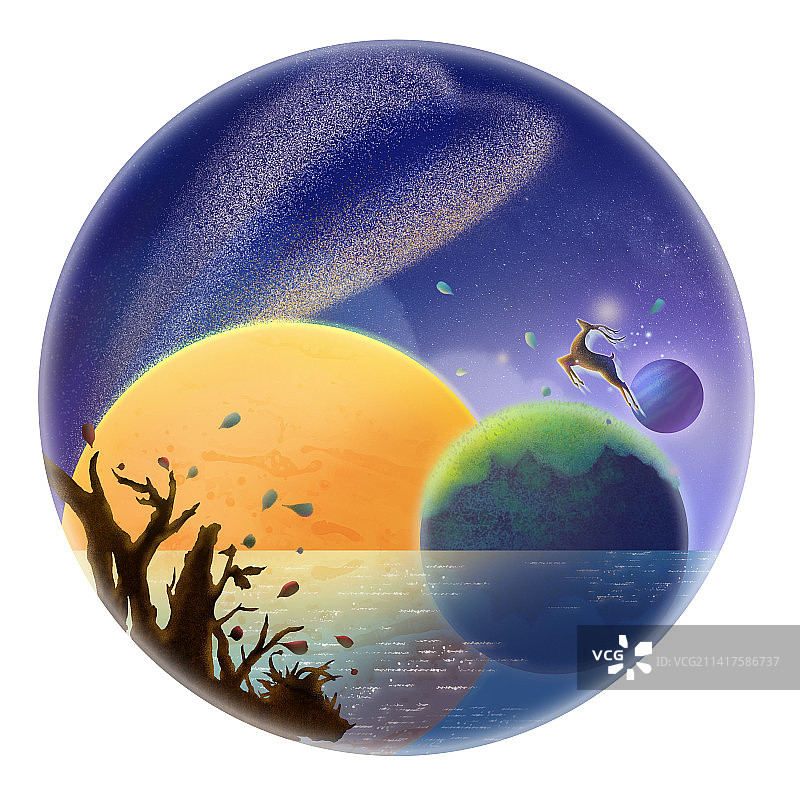 紫夜星辰图片素材