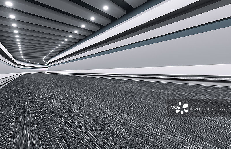 三维渲染隧道公路路面图片素材