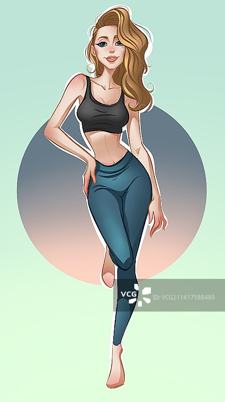 卡通女孩全身像图片素材