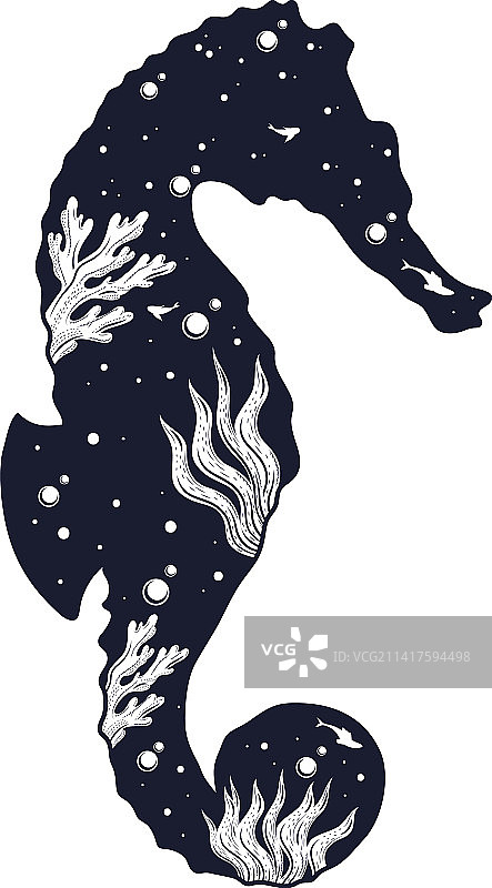 超现实主义海马海洋生物图片素材