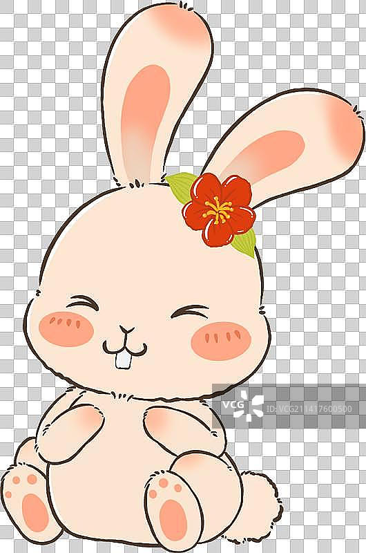 可爱的兔子卡通插图免扣素材图片素材