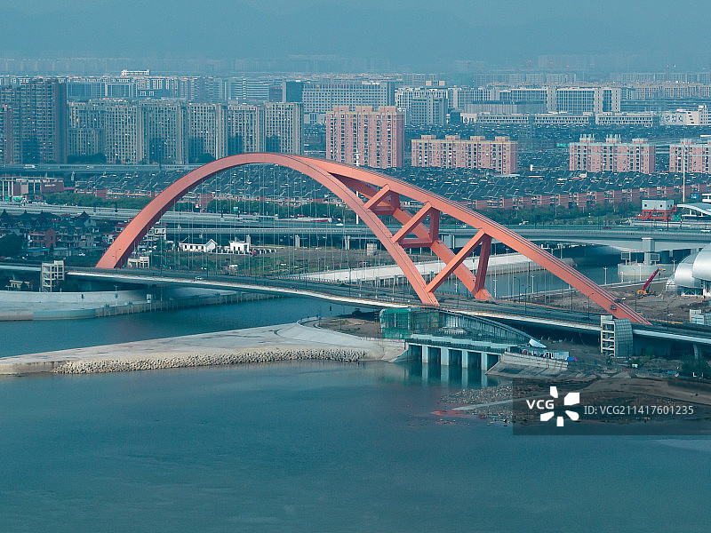 航拍杭州下沙之江东路大桥图片素材
