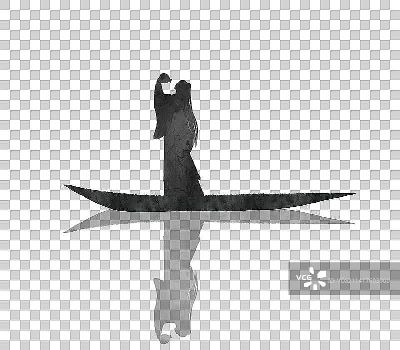 乘船饮酒古人剪影素材图片素材