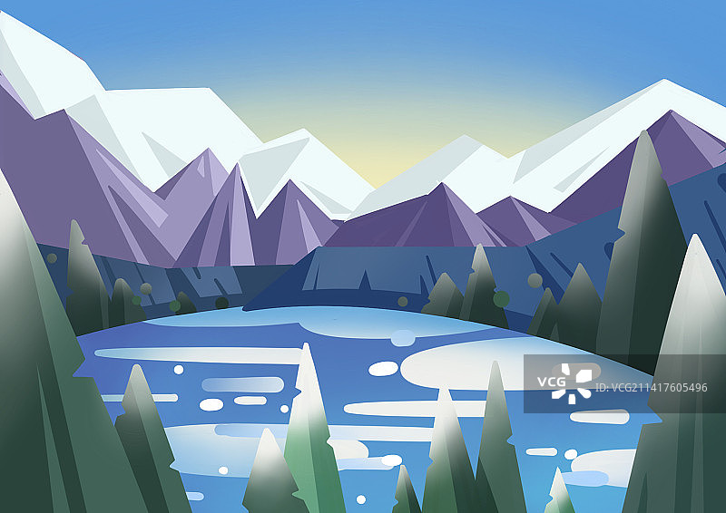 冬日里的景色图片素材