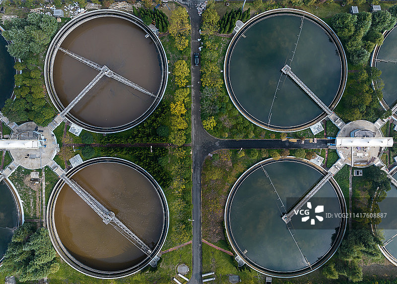 航拍杭州水环境治理设备图片素材