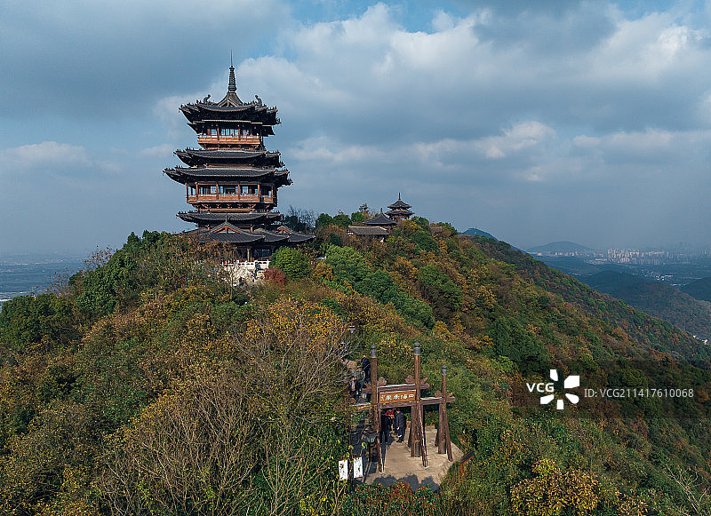 航拍杭州半山国家森林公园图片素材