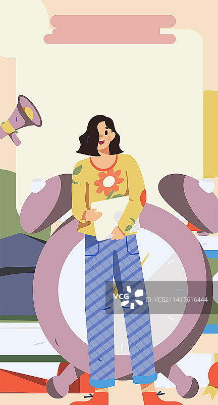 教育学习的人物扁平矢量概念手绘插画图片素材