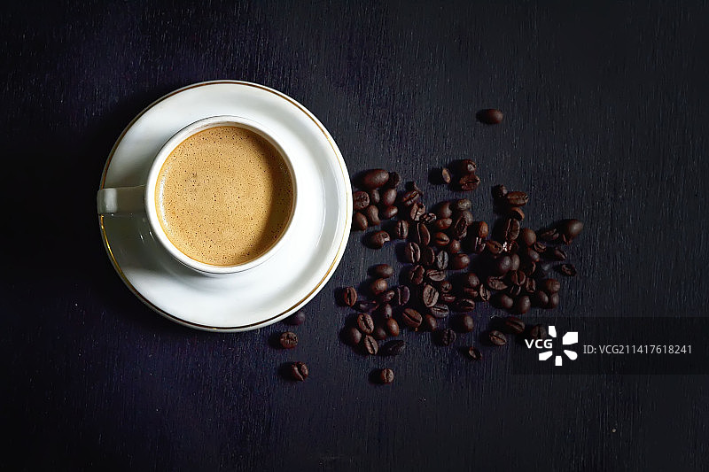 印度尼西亚西加里曼丹的咖啡杯俯视图图片素材