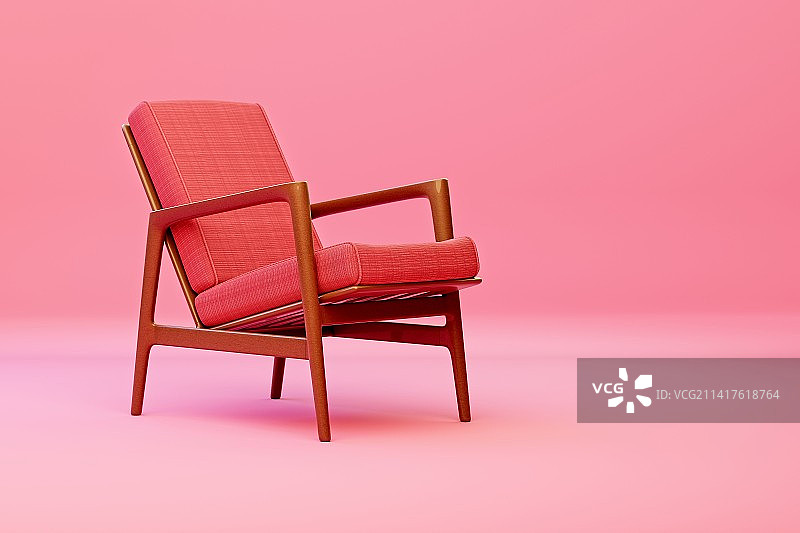 菲律宾内格罗斯西方省，红色背景前的空椅子特写图片素材