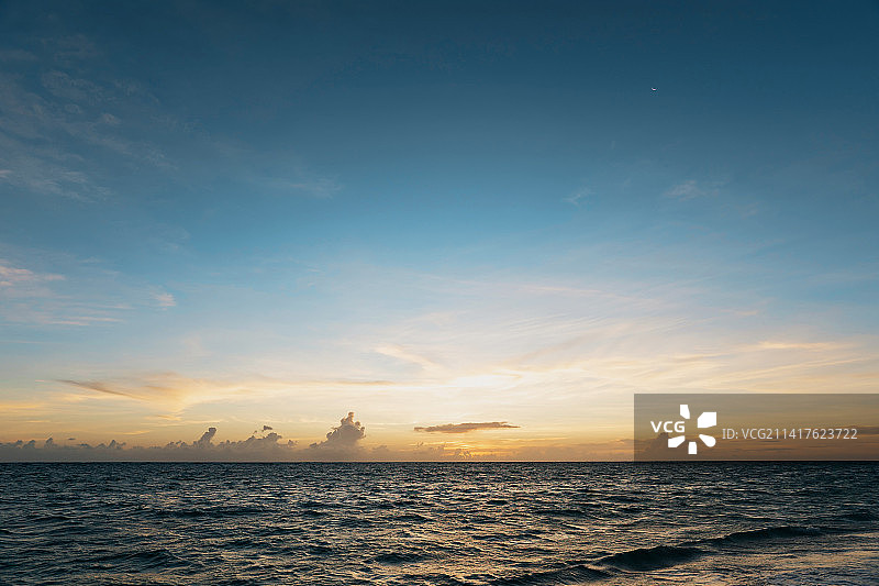 日落时大海对天空的风景，美国，美国图片素材