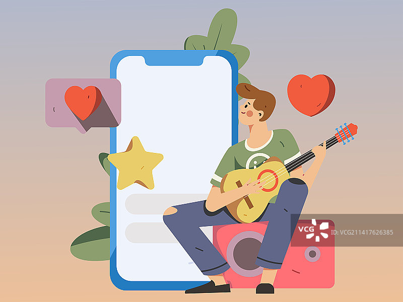 虚拟的人物社交沟通概念商业扁平矢量手绘插画图片素材