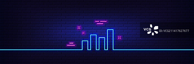 直方图表线形图标金融图霓虹灯图片素材