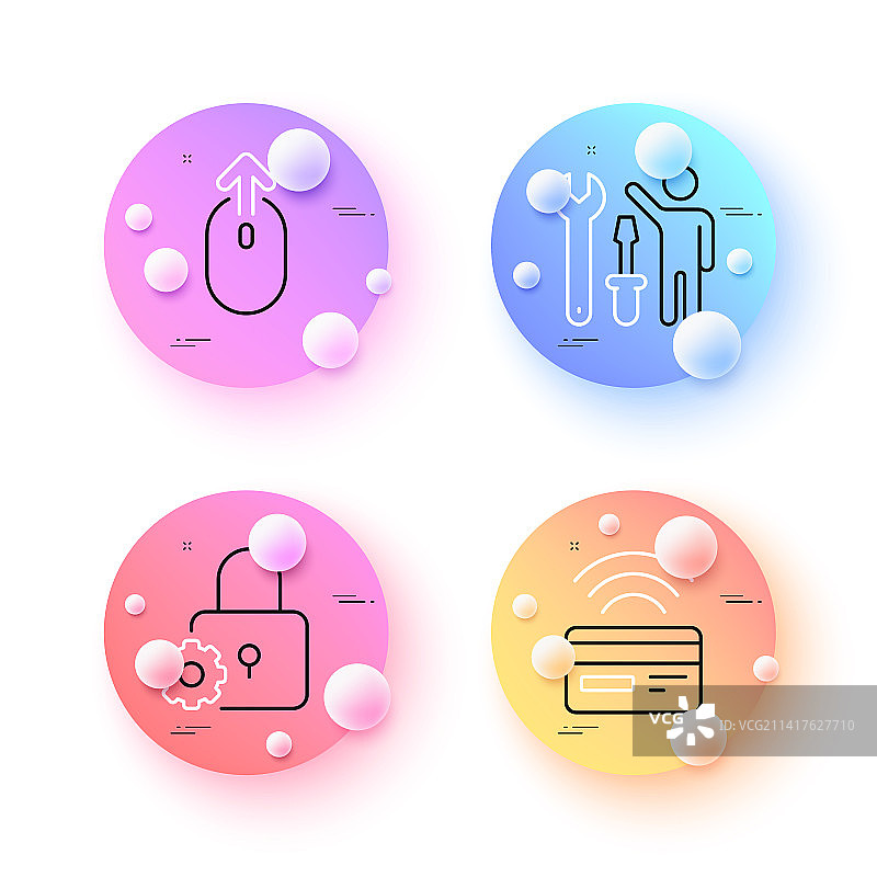 维修工非接触支付上滑图片素材