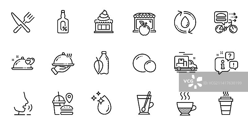 饮用水市场和水轮廓集图片素材