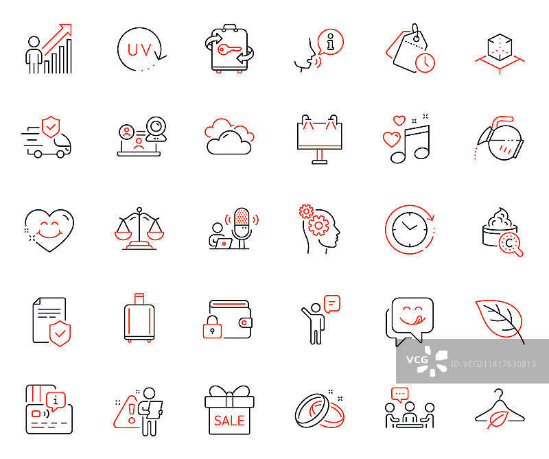 包含笑脸的商务图标集图片素材