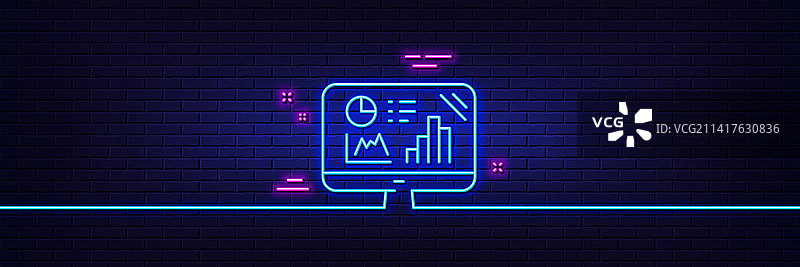 分析图折线图标柱状图标志霓虹灯图片素材
