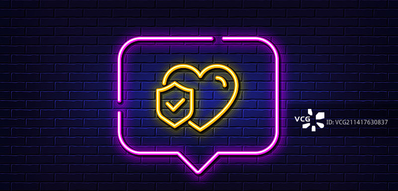 人寿保险线条图标健康保障标志图片素材