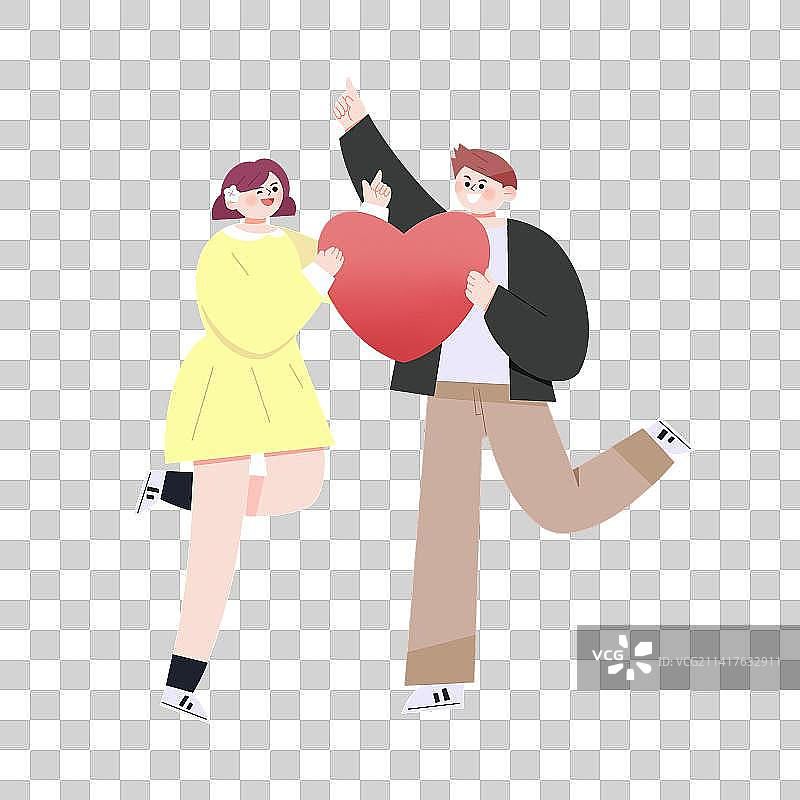 情侣恋爱心520插画图片素材