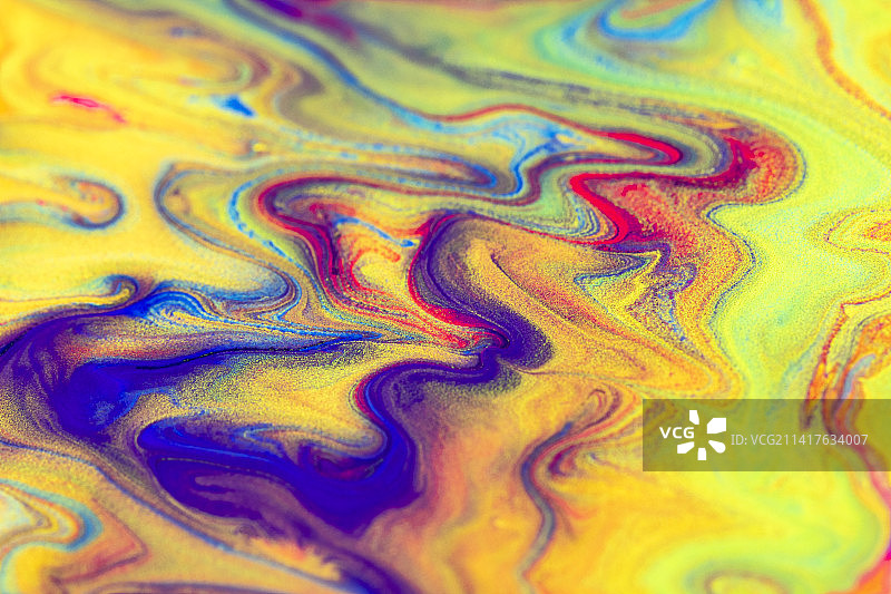 罗马尼亚手工彩色流动纹理实验艺术黄色液体大理石背景图片素材