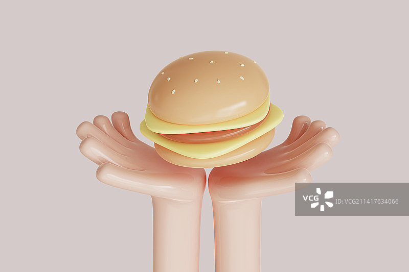 汉堡包三维插画图片素材