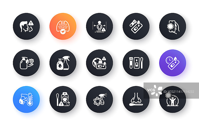 新冠检测图标 鼻拭子血液检测图片素材