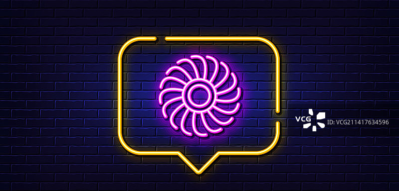 风扇发动机线性图标喷气涡轮机标志霓虹灯图片素材