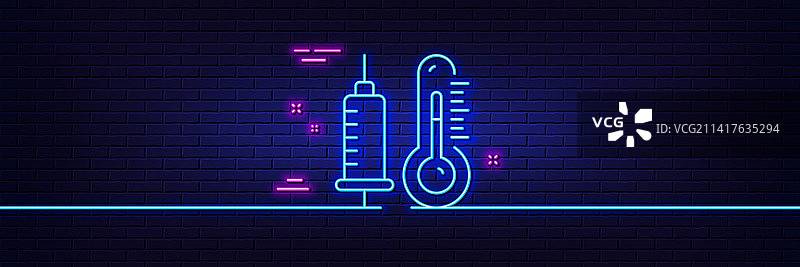 疫苗温度计线性图标图片素材