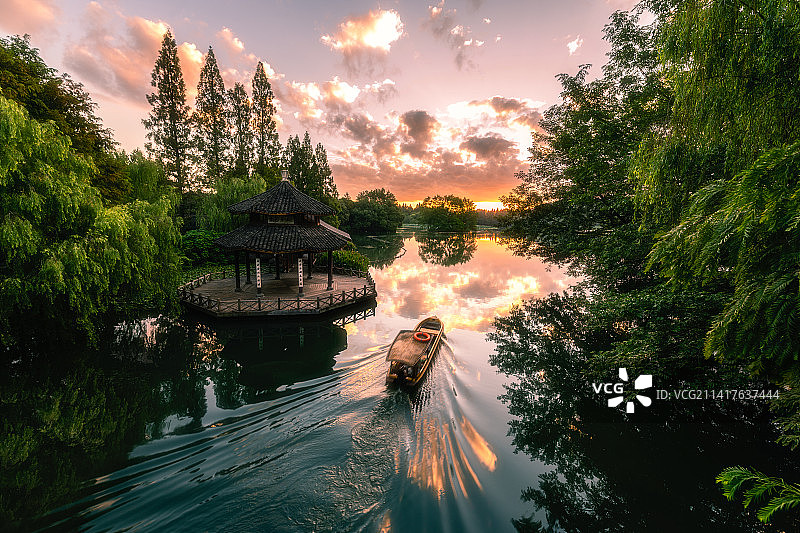 日出茅家埠图片素材