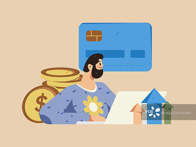 互联网金融理财投资扁平矢量概念运营手绘插画图片素材