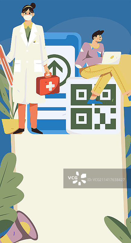 医疗人物抗疫扁平矢量概念运营手绘插画图片素材
