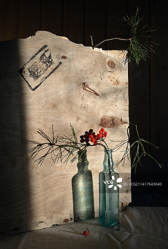 桌子上的花瓶特写，俄罗斯克拉斯诺亚尔斯克边疆区埃文基斯基区图片素材