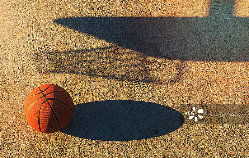 罗马尼亚球场上的篮球俯视图图片素材
