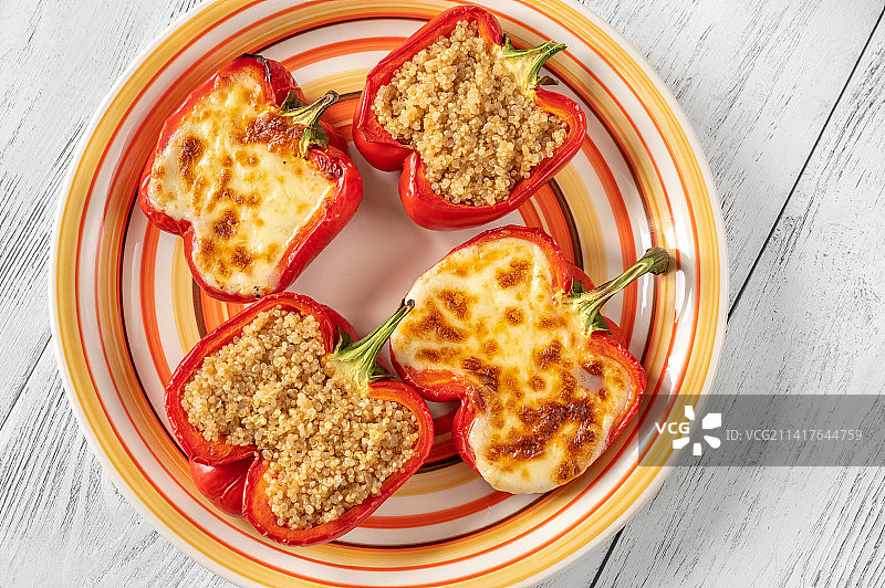 藜麦奶酪酿红甜椒图片素材