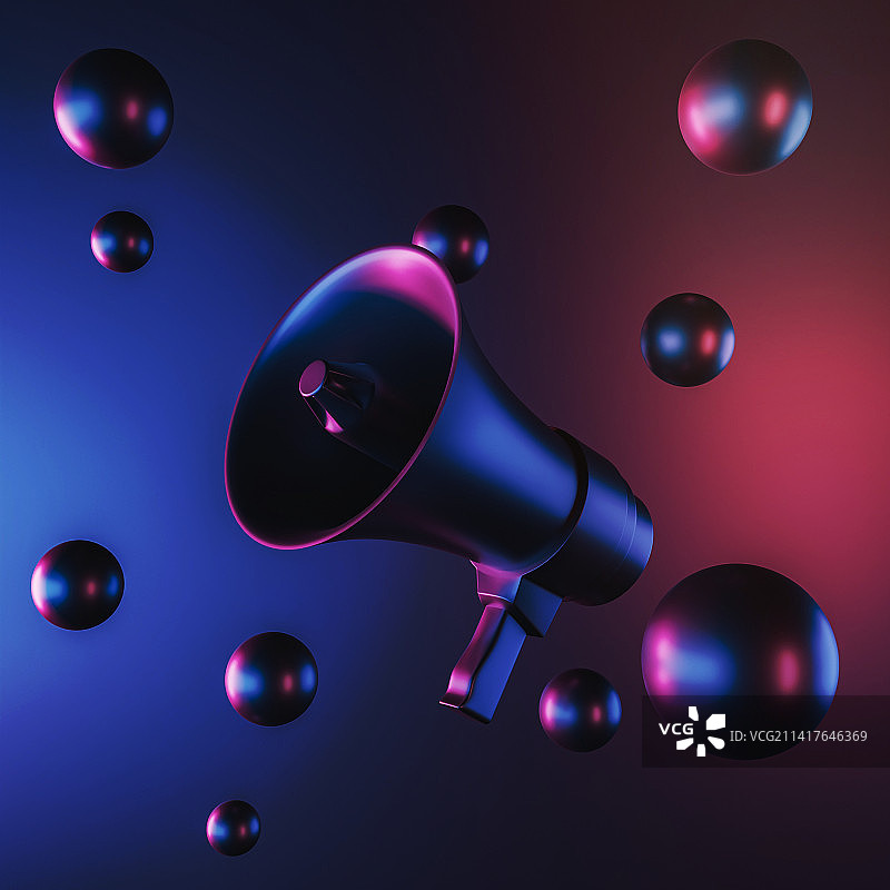 罗马尼亚彩色背景下的扩音器特写图片素材