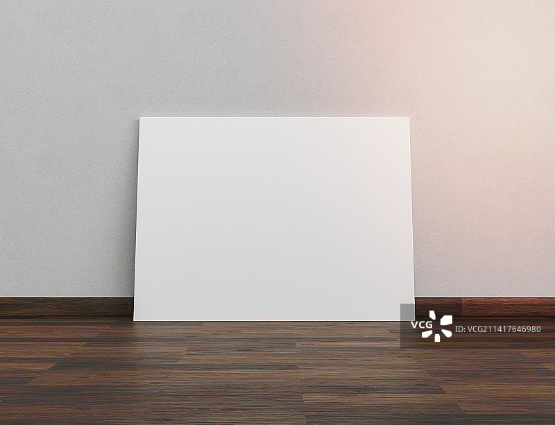 罗马尼亚，桌子上靠墙的空白标语牌特写图片素材