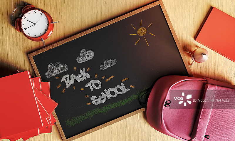 黑板上的返校季标志，罗马尼亚图片素材